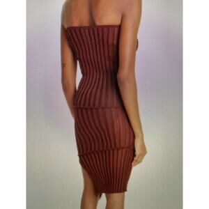 NWOT A. Rouge Hove Alice broken ribbing strapless mini dress